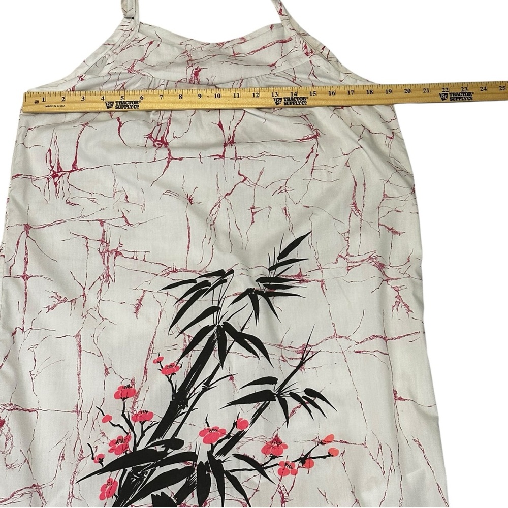 Laurie Lei Dress Juniors One Size White Hawaiian Bamboo Floral Cotton Blend Tie - Picture 11 of 16